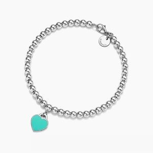 Authentic Tiffany & Co. Return to Tiffany Blue Heart Tag Bracelet in Silver, 4mm